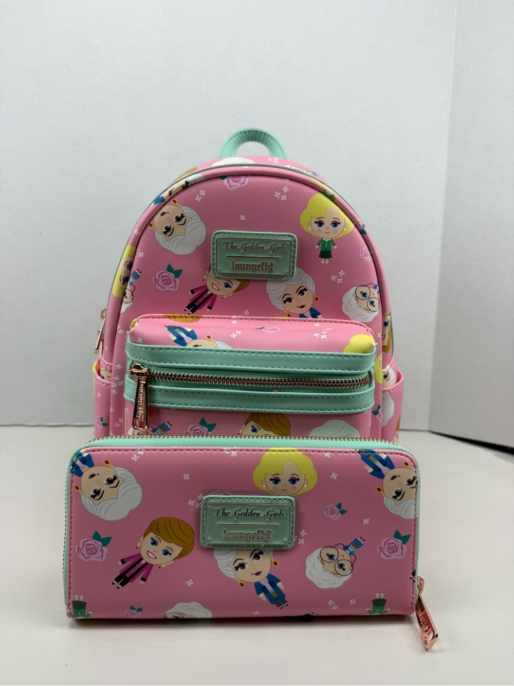 Loungefly Golden Girls Chibi AOP Mini Backpack & Wallet Set - Exclusive HTF